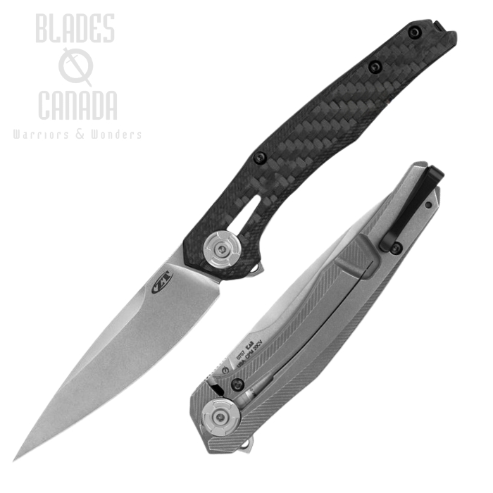 Zero Tolerance 0707 Flipper Framelock Knife, CPM 20CV, Titanium/CF, ZT0707